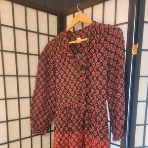 GAP Long-sleeve floral smock dress